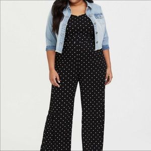 Torrid Polka Dot Smocked Back Jumpsuit Sz 2
